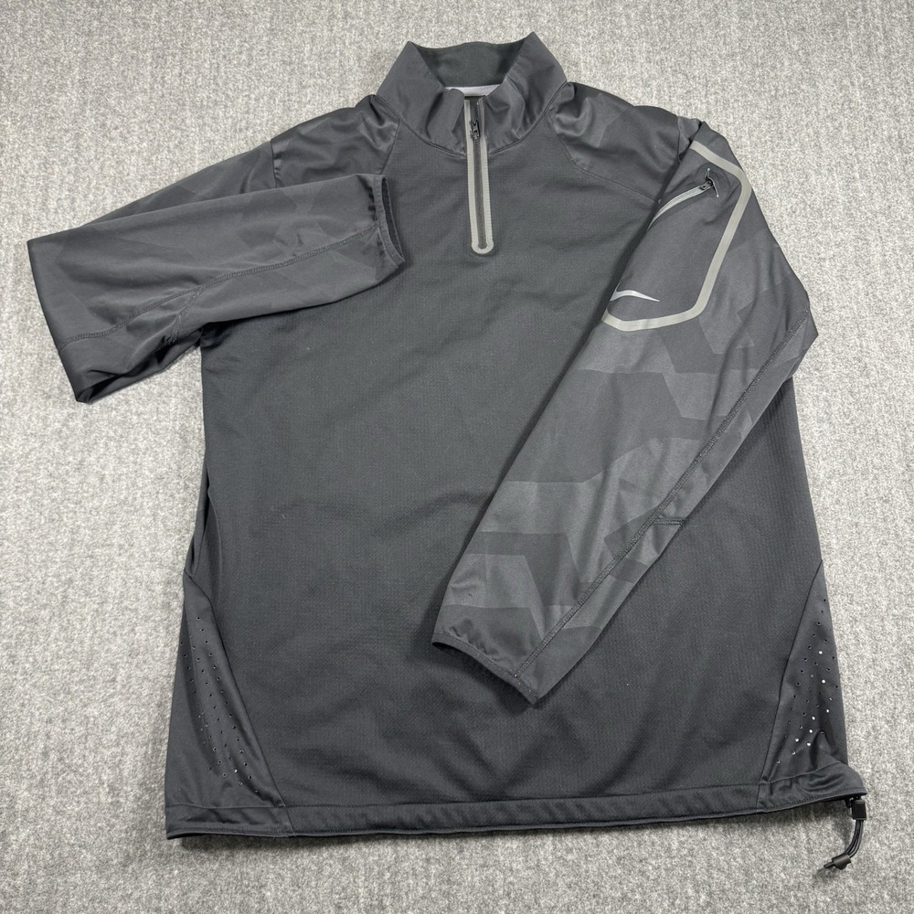 Nike NFL On Field Men's Large Black 1/4 Zip Sideline Pullover Jacket Performance